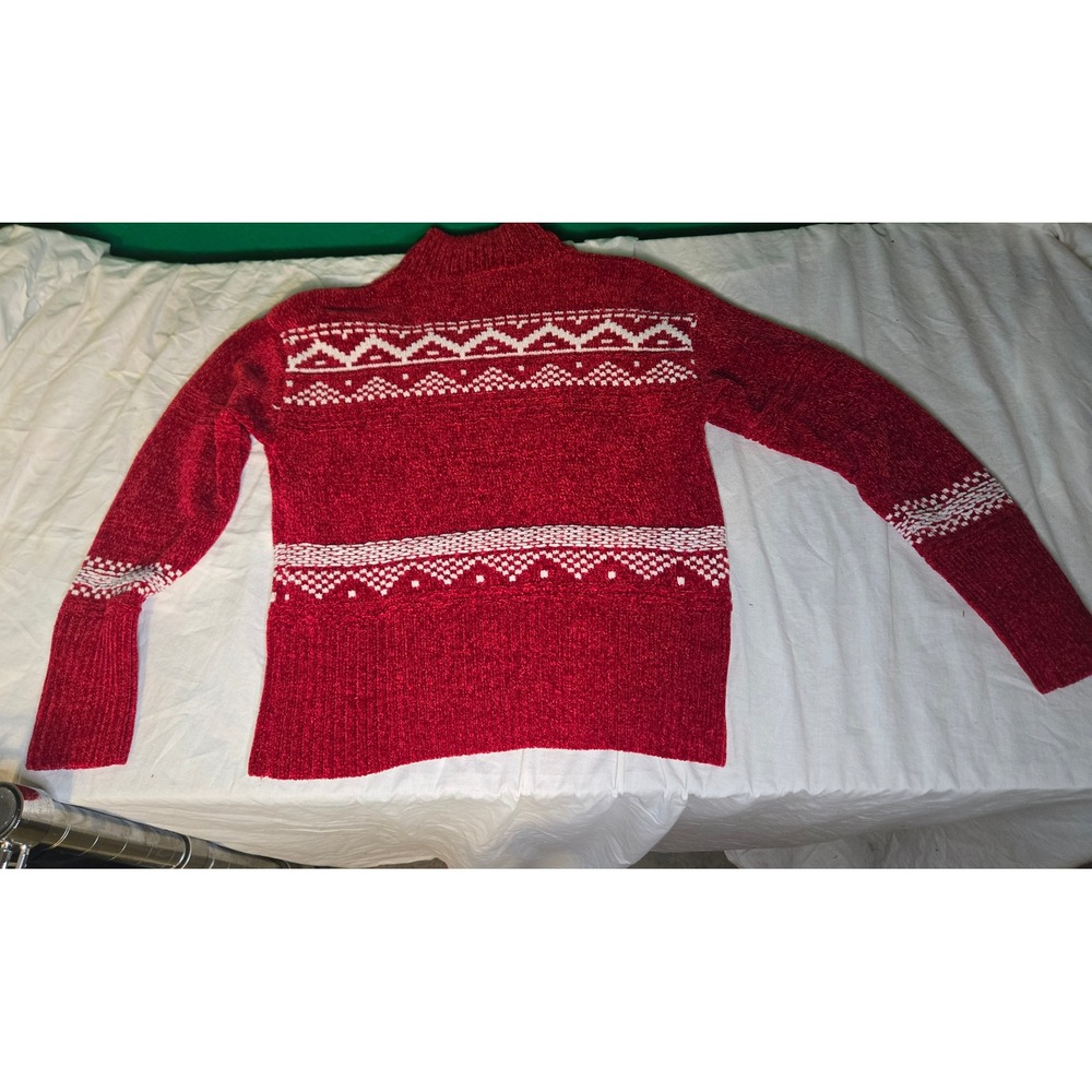 Christian Siriano XS Cherry Red Christmas Winter Pullover Sweater Velvety Knit